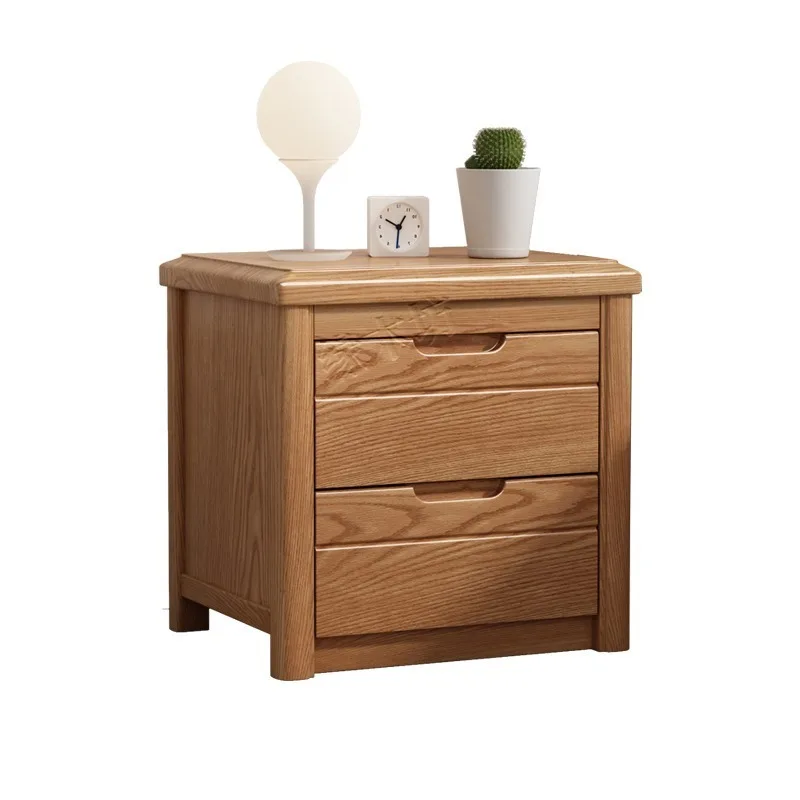 All solid wood bedside table, simple modern ash wood bedside storage cabinet, Chinese-style bedroom imitation oak locker