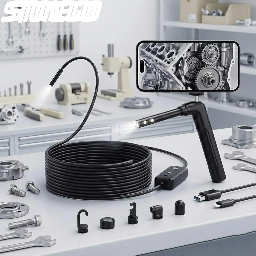 Endoscope Camera 1920P HD Inspection Waterproof 164ft Snake Tube 8 LED for iOS Android Industrial Borescope Tool