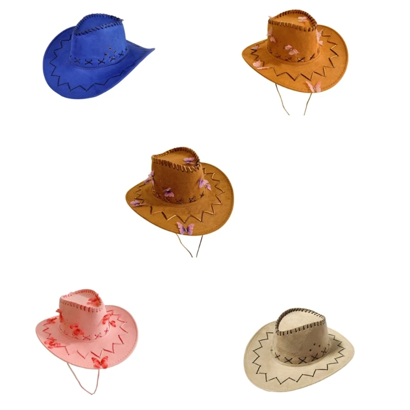 Butterfly Cowboy Sun Hat Outdoor Activity Hat Adult Photo Hat Vacation Headwear Drop Shipping