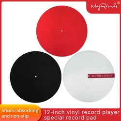 12'' Anti-vibration Silicone Pad Rubber LP Vinyl Record Slip Mat for Phonograph Turntable Vinyl Thickness 3MM Flat Soft LP Mat