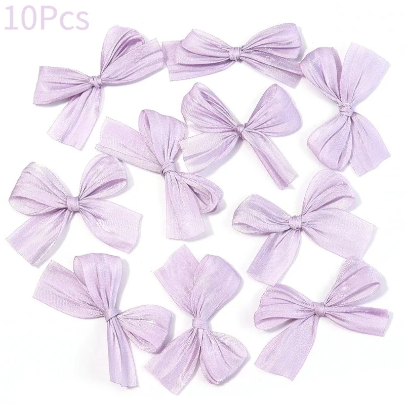 10Pcs  Ribbon Folding Bow Hairclip Hair Accessories Phone Case Accessories DIY Socks Shoe Flowers Clothing Accessories