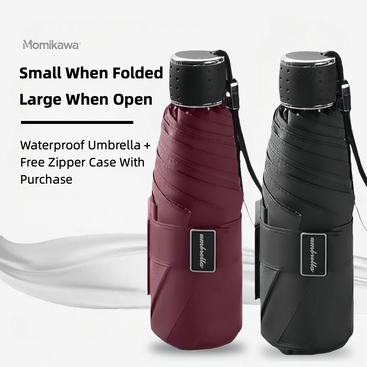 

Ультралегкий портативный зонт-трость в 5 сложений, большой, на 2 человека, однотонный, минималистичный, складной, усиленный, ветрозащитный, от дождя