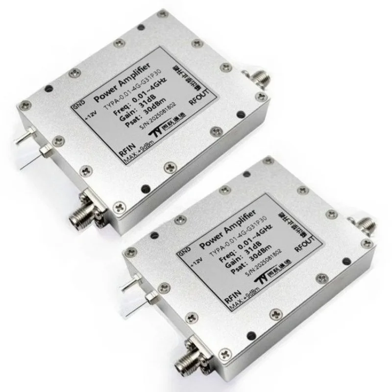 

0.01-4GHz RF Power Amplifier PA Signal Amplifier, Power Amplifier, Gain 31dB Power 1W