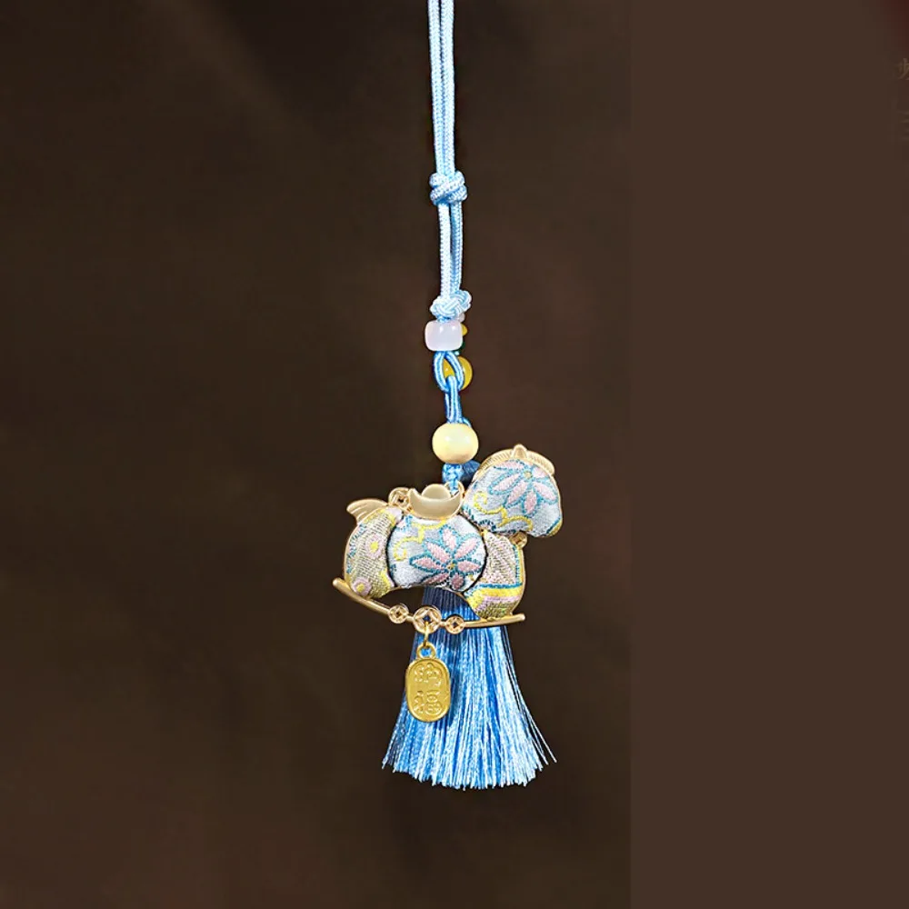 

Chinese Style Pony Embroidered Pendant Satin Brocade New Year Horse Pendant Spring Festival Tassel Horse Hanging Decoration