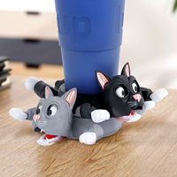 3D printed panda coaster Cute and fun cat design Press the staring eye shape Decompression decorative ornaments Desktop coaster