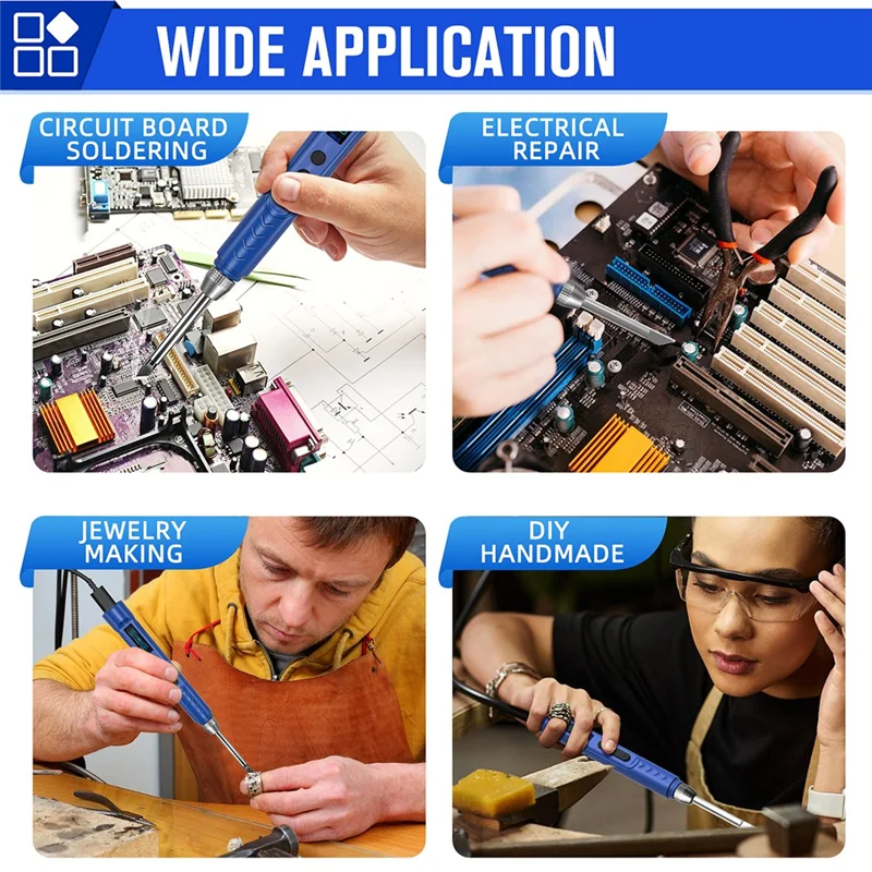 طقم مكواة لحام A25F للإلكترونيات مع 150 ℃ -450 ℃   تسخين سريع، قلم لحام DC/PD وطرف لحام K (المحول غير متضمن)