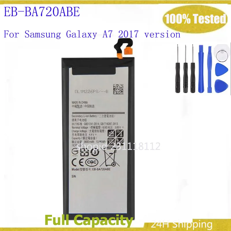 

Brand New EB-BA720ABE 3600mAh Battery For Samsung Galaxy A7 2017 version A720 SM-A720 A720F SM-A720S A720F/DS Batteria + Tools