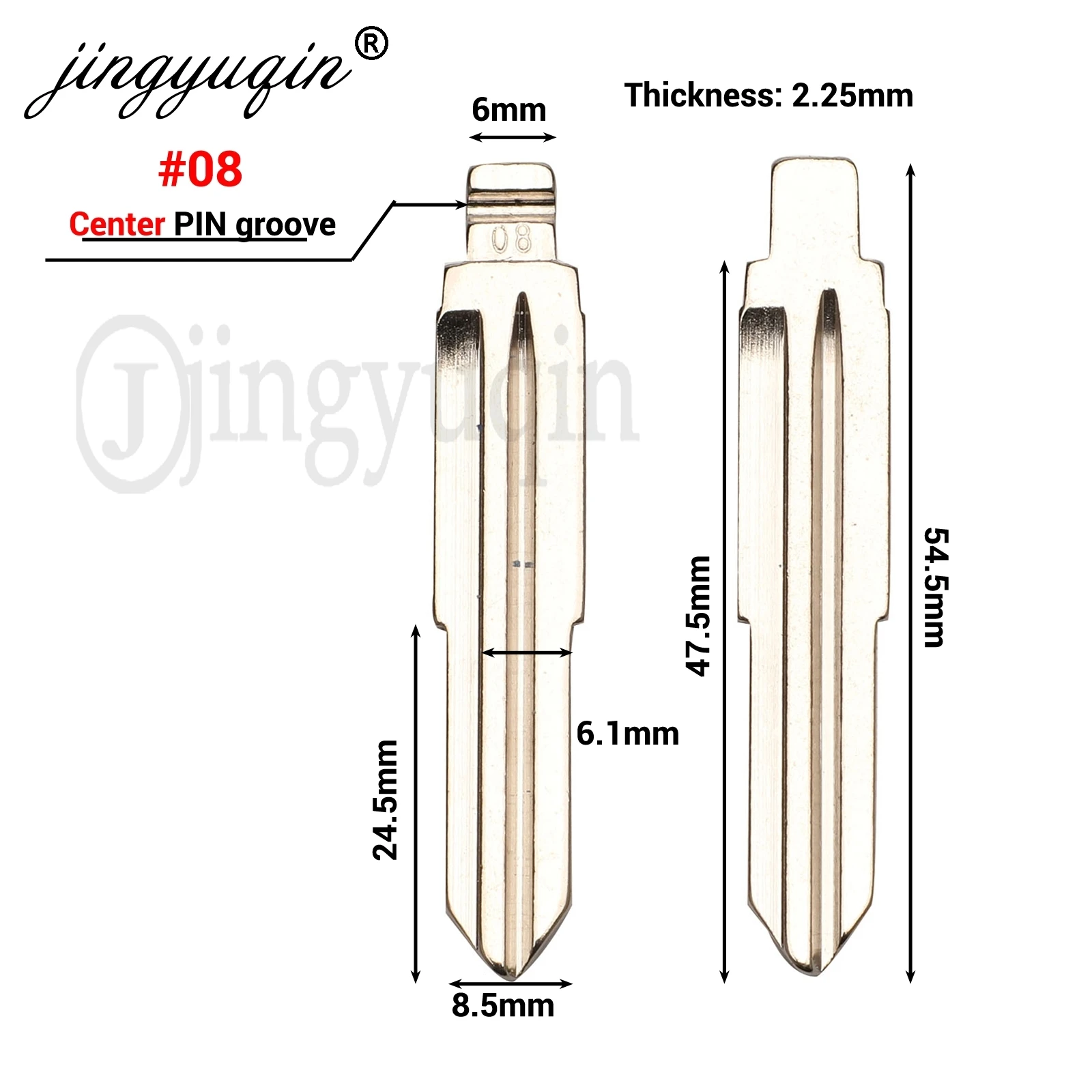 Jingyuqin 15 buah untuk Daihatsu Charade cobuka Cuore Feroza DH4R TOY41 MIT8 Blade #70 37 No. 08 kunci Remote Blade tipe Flip kunci kosong