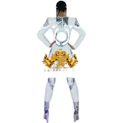 Nightclub GOGO women's space technology cyber reflective jumpsuit DS men's and women's costumes