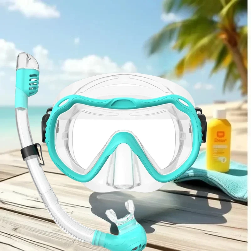

Adults Dry Snorkel Set Diving Mask Professional Panoramic Snorkeling Gear Swimming Training Snorkel Kit UNISEX