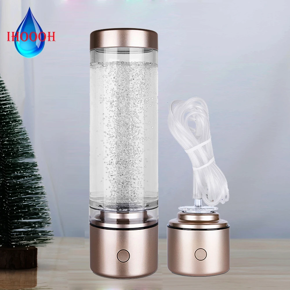 IHOOOH 5000PPB Nano Rich Hydrogen Water Generator Bottle Alkaline Anti Aging Ionizer H2 Water Cup Hydrogen Oxygen Separation
