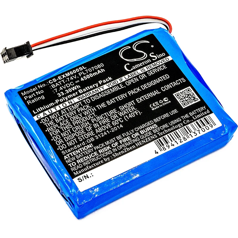 Cameron Sino 4500mAh Battery For Extech MS6000  Ms6060  Ms6100  Ms6200  MS6000 Oscilloscopes  BATT-74V  PL707080