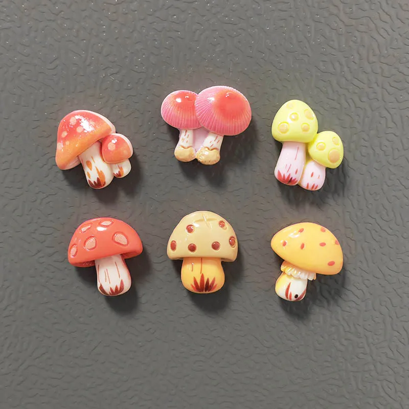 6 Stück Pilz-Kühlschrankmagnete, niedliche kreative Dekoration, magnetische Ornamente für Zuhause, Büro, Küche, Whiteboard