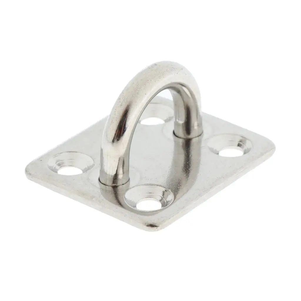 Marine Grade Stainless Steel Pad Eye Plate Square Bracket Boat Supplies for Yacht Shade Sail Installation
