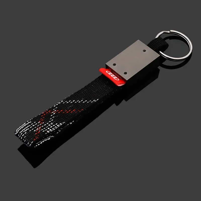 For Audi A4 b7 b9 b8 b6 b5 S6 A7 A6L S4 Q2L S3 RS6 TTS TT Braided Rope Car Key Chain Keyring Auto Emblem Metal Keychain Pendant