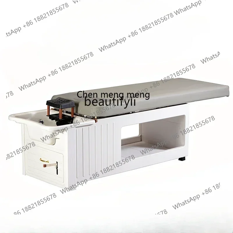 多機能プッシュプルヘッドセラピーシャンプーチェア、恒温水循環燻蒸マッサージスパフェイシャルベッド