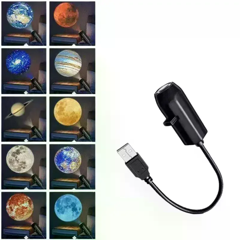 /PFU/LED Planet Projector Light 10 Festive Patterns 1 Set Easy Operate Lamp for Christmas New Year Home Party Decor