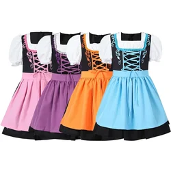 Children Kids Girls Oktoberfest Dirndl Dress Bavarian Peasant Waitress Beer Maid Costume Cosplay Carnival Halloween Party
