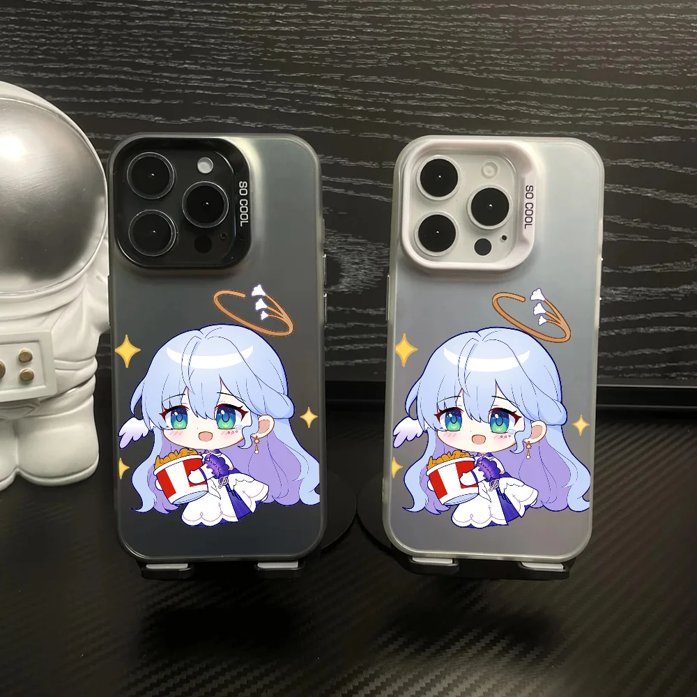 

Robin Honkai Star Rail Game Phone Case IMD Color Silver Shell For IPhone 16 15 14 13 12 Pro Max Plus