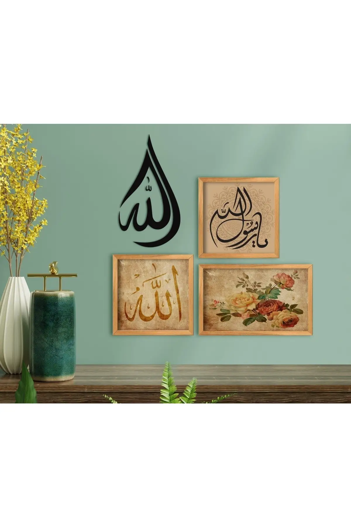 

DOLBOVI Home religious themed 3-piece wooden framed table and wall decor gift set-7