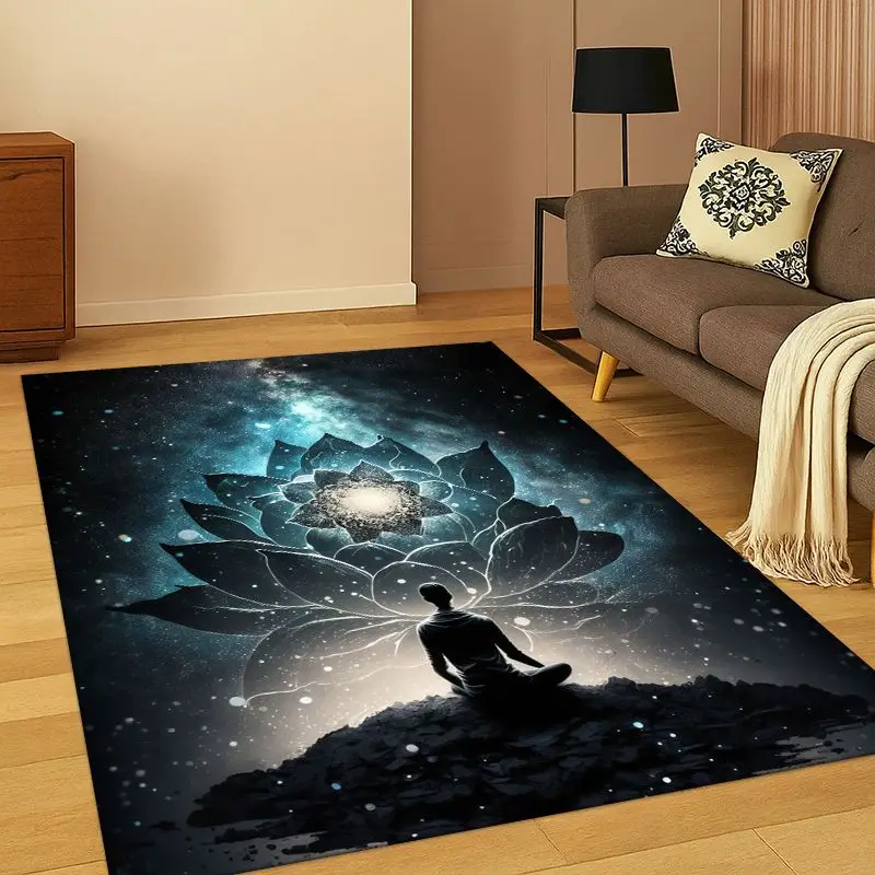 Yoga Cosmic energy Rainbow 36 Chakra Meditation Carpet Rug for Bedroom Living Room Sofa Doormat Home Decor,kid Area Rug Non-slip
