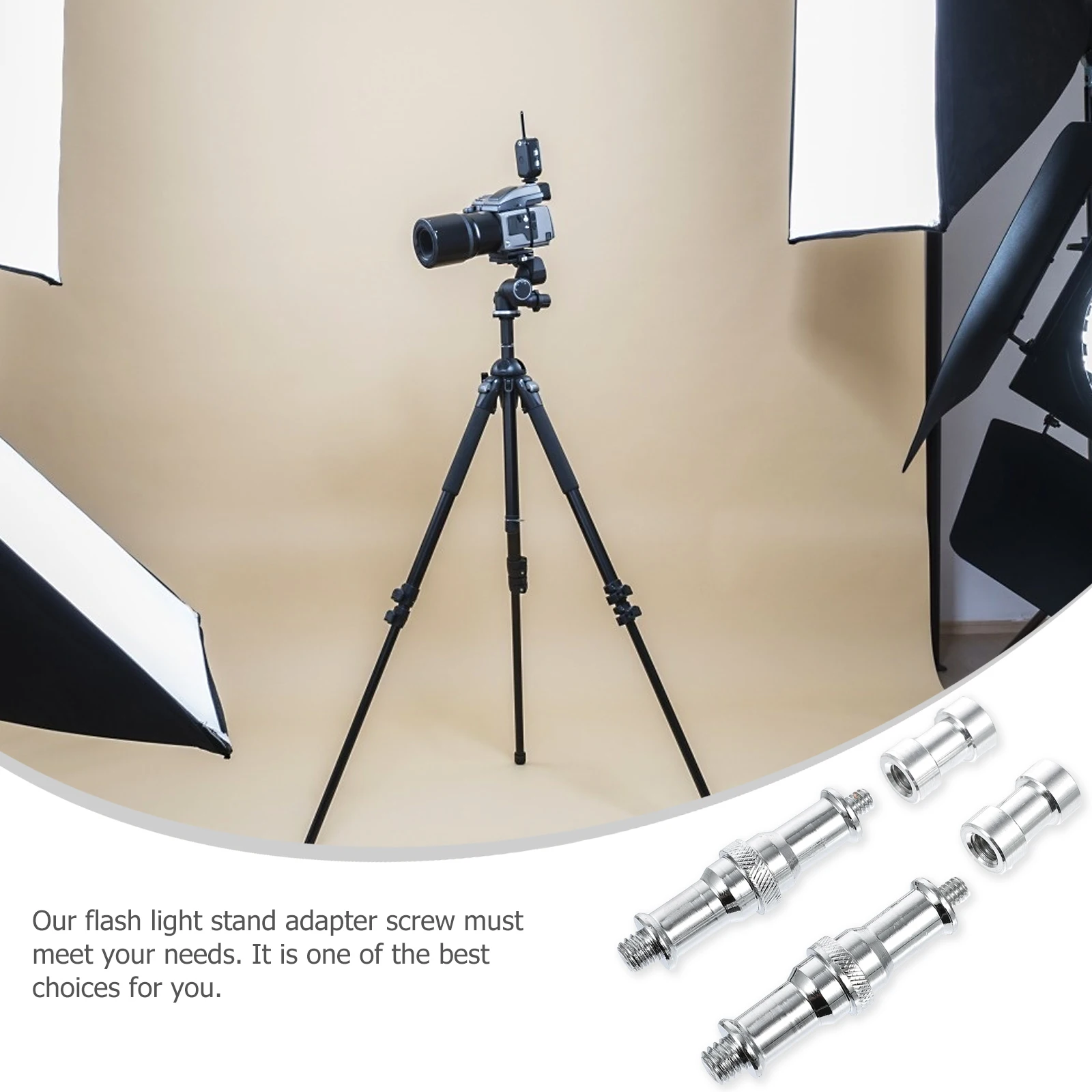 

2 Pcs Aluminum Alloy 1 4 to 3 8 Thread Screw Adapter Camera Spigot Mount Hot Shoe Stand Flash Light Accessories