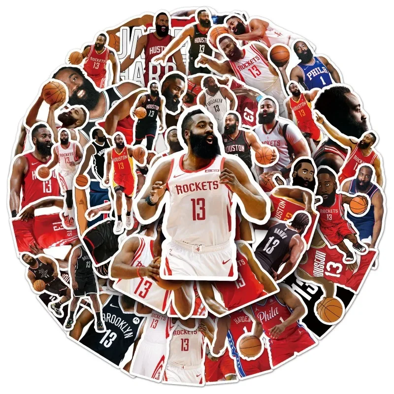 50pcs Basketball James Harden Sticker Luggage Water Cup Stationery Mobile Phone Scooter Laptop Refrigerator Decoration Sticker