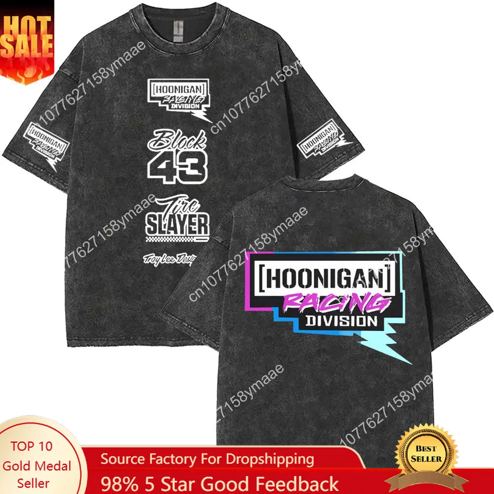 

Washed Vintage Ken Block 43 Graphic T Shirts Men Women Gothic Art Aesthetic T-shirts Fashion Streetwear Oversized Short Sleeve