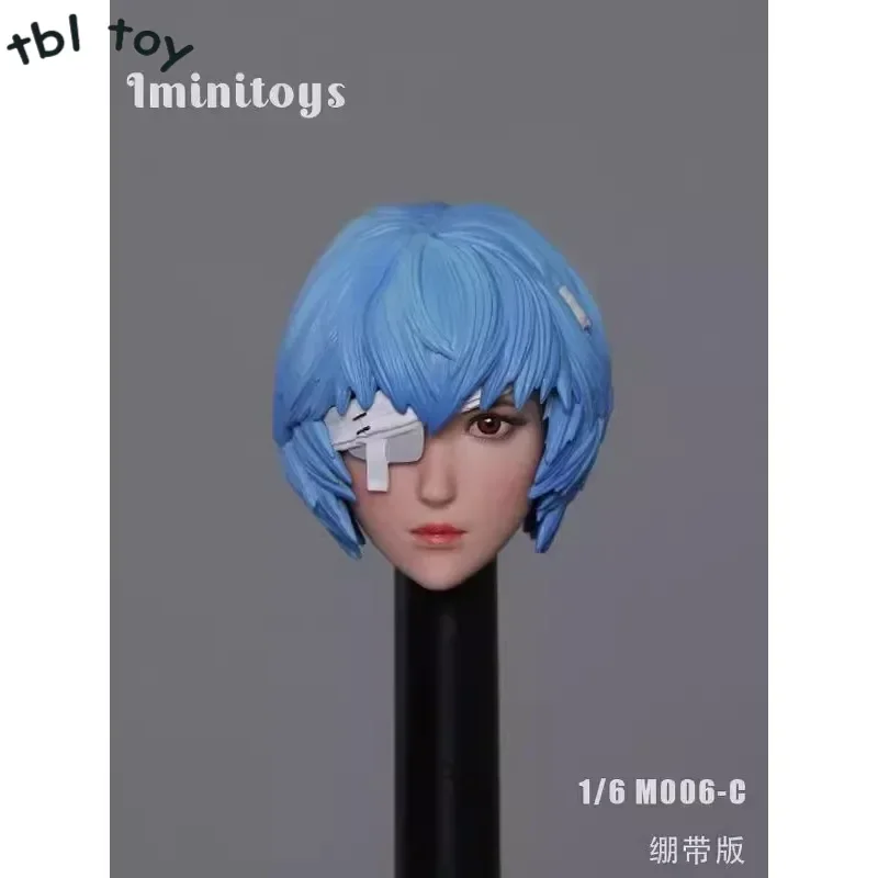 Iminitoys M006 M007 1/6 Scale 1/12  Beautiful Girl Warrior Head Sculpt Carving Cos Girl Ayanami Rei for Figures Dolls Toys