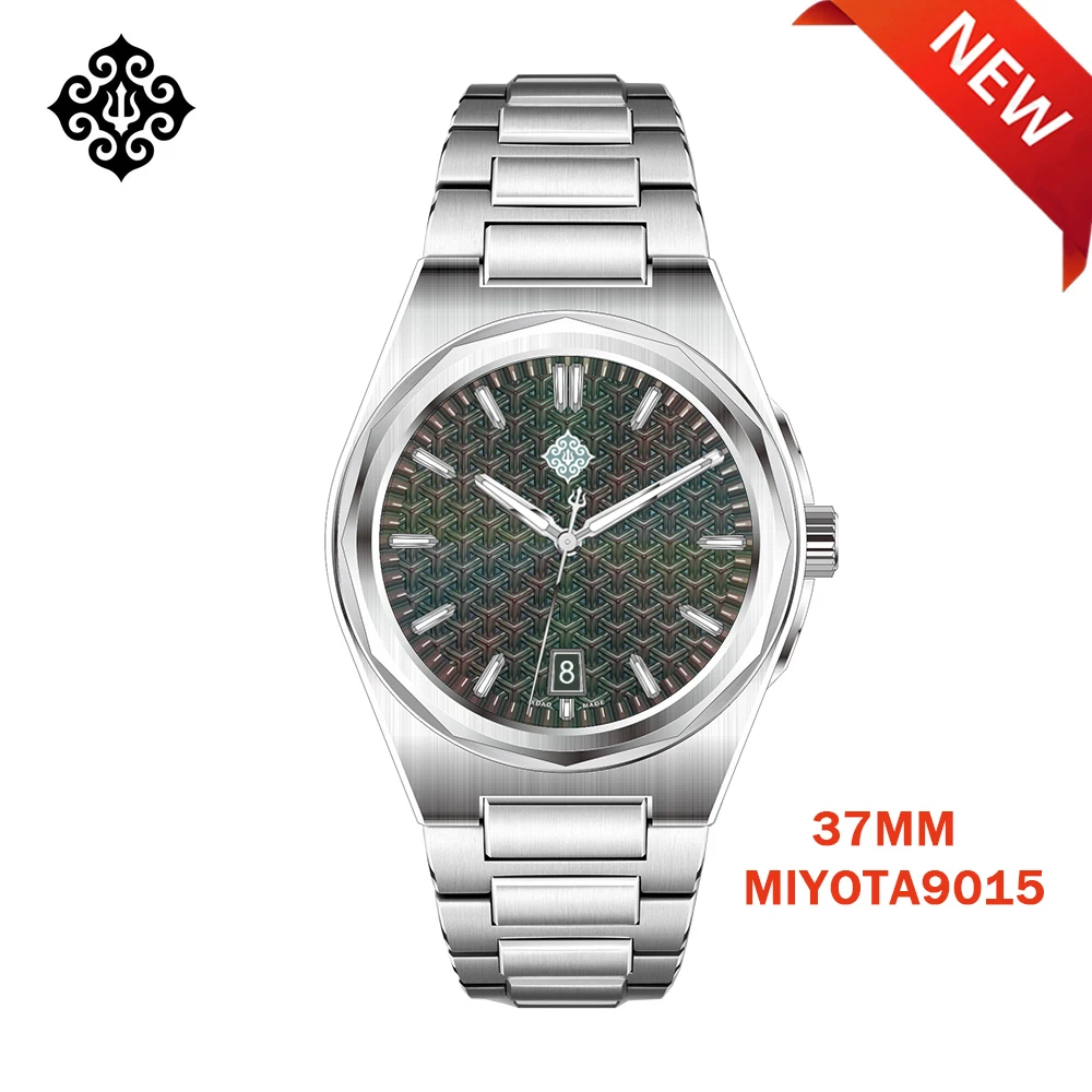 IX & DAO IPOSE 2025 جديد 9015 مهندس ساعة ميكانيكية أوتوماتيكية للرجال 37 مللي متر الياقوت الفولاذ المقاوم للصدأ مقاوم للماء 10Bar BGW9 reloj h