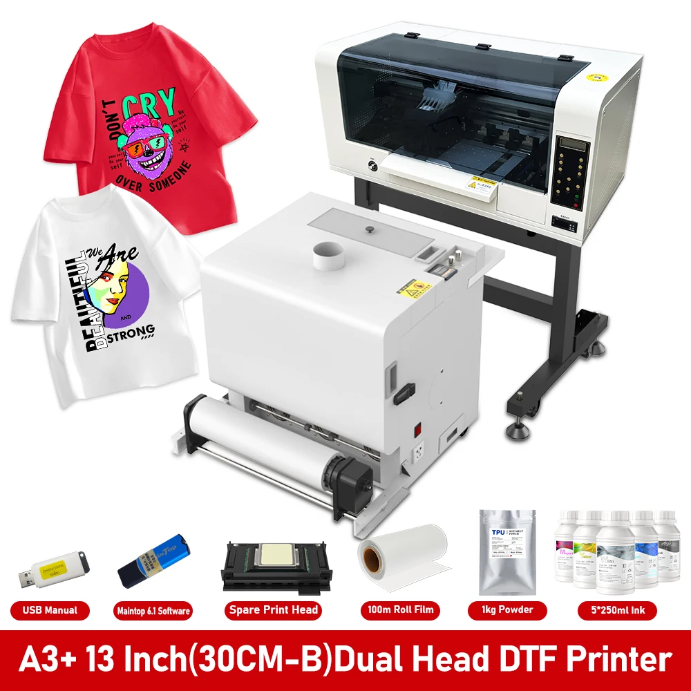 A3 DTF Printer with Dual XP600 Printhead 13 Inch DTF Printing Machine Heat Transfe Direct to Film A3 DTF Printer With Shaker