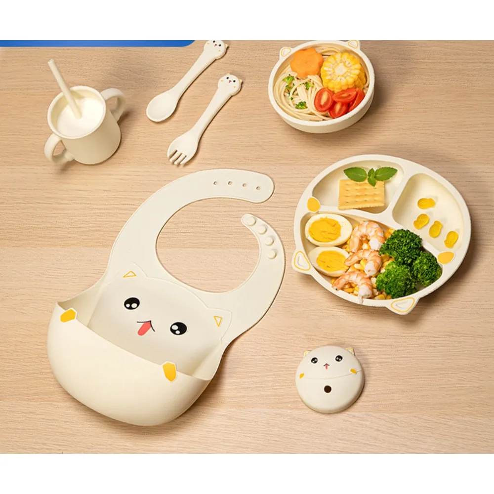 Cartoon Babybord Creatieve Baby Bowl Complementaire Voedselplaat Geïntegreerd Servies Set