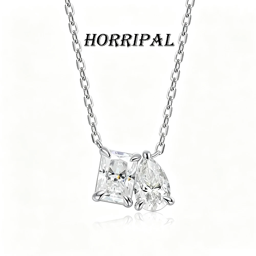 horripal-d-vvs1-moissanite-necklaces-for-women-gra-certified-2-stone-925-silver-wedding-fashion-dainty-banquet-fine-jewelry-gift