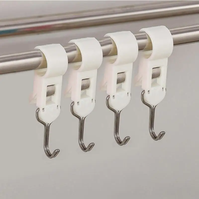 8PCS Tube Clamp Hook Kitchen Bathroom Multi-function Hanger Hook Clasp Towel Rack Pipe Clip Hooks