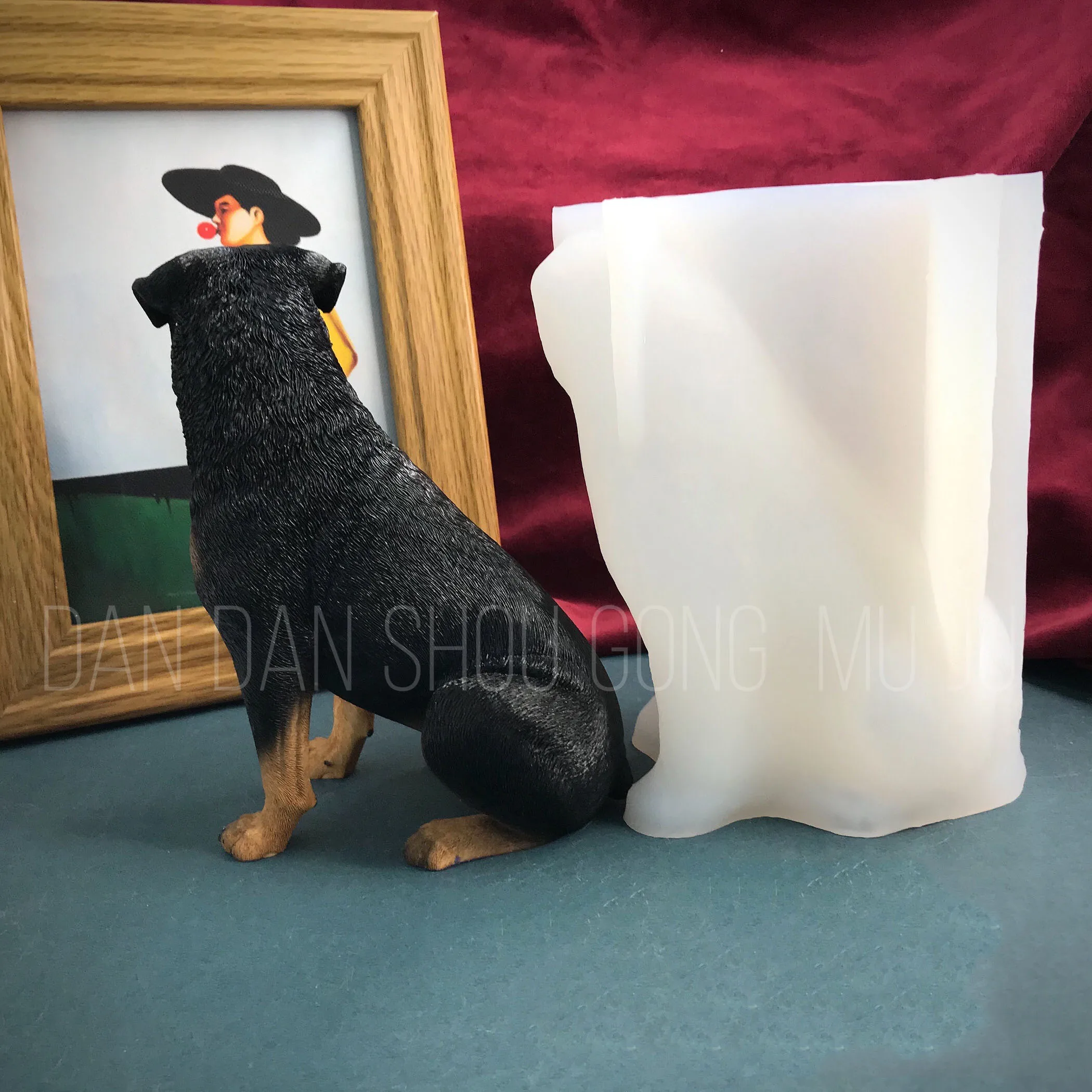 3D Rottweiler Model silikonowa forma trwałe zwierzę pies Ornament z żywicy aromaterapia samochodowa rękodzieło ręcznie wytrzymałe formy do żywicy — zdjęcie 7