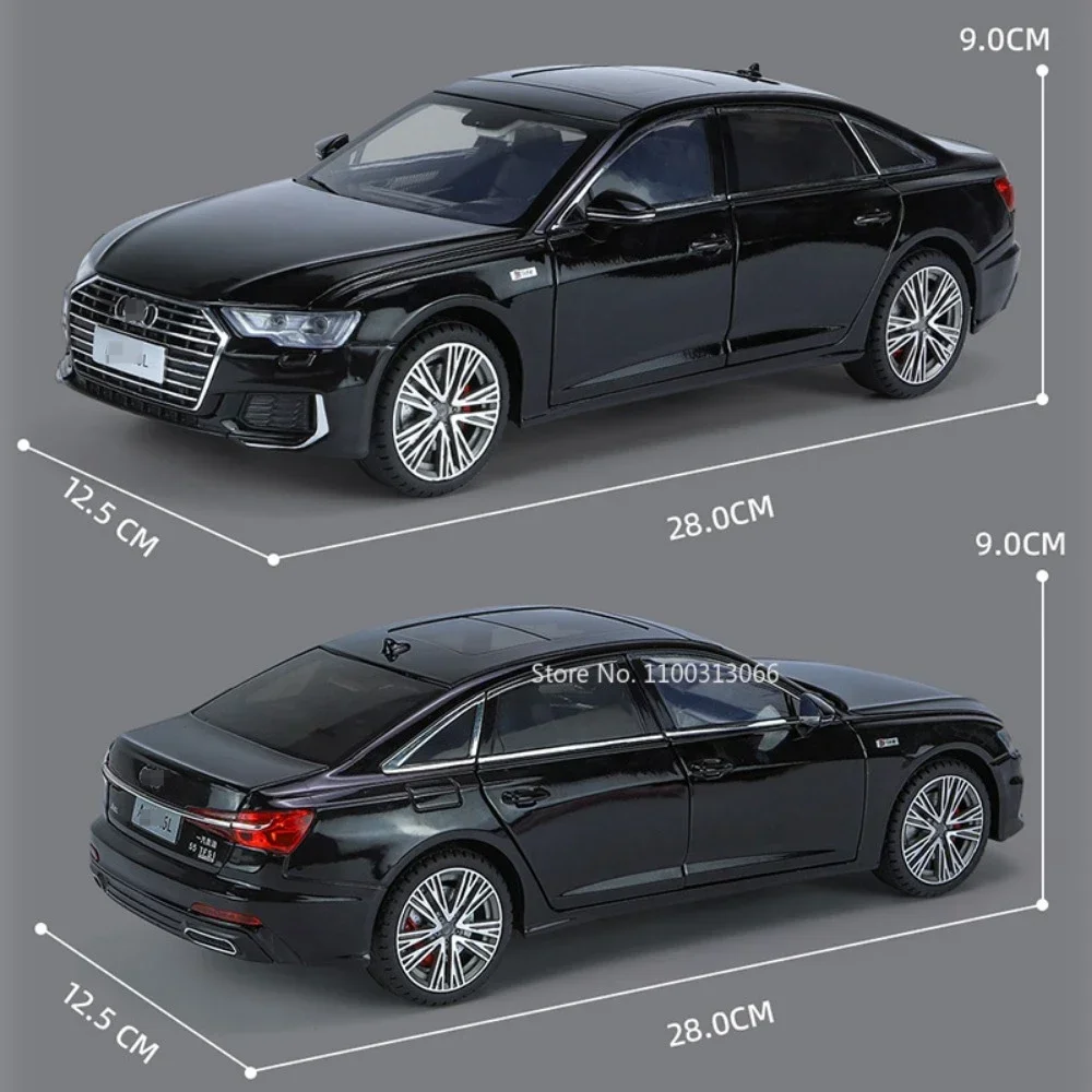 1:18 Audi A6L Alloy Model Cars Metal Diecast Vehicle Toys with Sound Light Pull Back Function Car Toy for Boys Gifts Collection