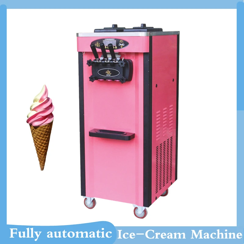 Commercial Multifunctional Three Flavor Soft Ice Cream Machine For Sale, Stainless Steel Cone Machine