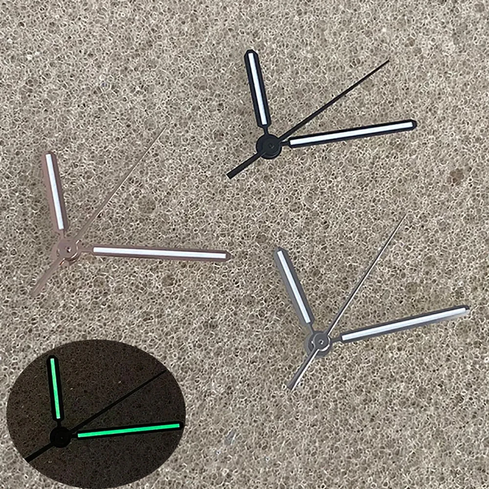 NH35 Hands 9mm*13.5mm*13.5mm Watch Pointers Green Luminous PVD Modified Watch Hands for NH35 NH36 4R 7S Movement 3Pins Needles