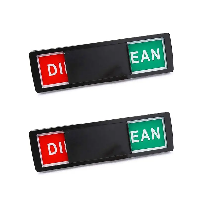 HRBAJ-2X Clean Dirty Dishwasher Magnet - Easy To Read Non-Scratch Magnetic Indicator Sign Kitchen Organization Black