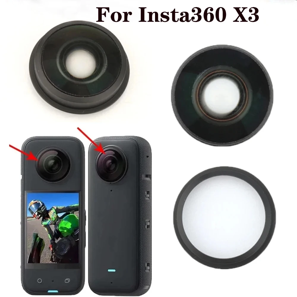 

For Insta360 X3 Replacement Front Rear Glass Lens And Metal Aluminum O Circle Ring for Insta360 One X3 Camera Repair Parts