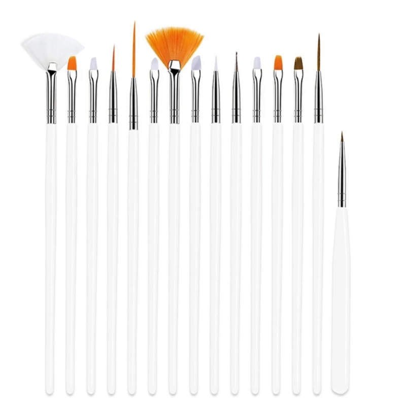 Nail Artists Essential Brushes With Dotting Instruments 15Pcs Set Manicure Tools For Gel Nail Art Accessories