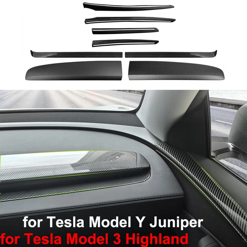

Для Tesla Model Y Juniper 2025, декоративная накладка на дверь, защитная наклейка на панель приборной панели, модель 3, аксессуары для украшения Highland
