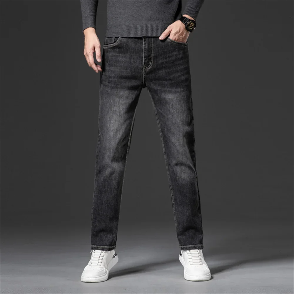 2025年トップブランド最安値快適ストレートデニムパンツメンズジーンズビジネスカジュアル伸縮性男性高品質トラウザーズ