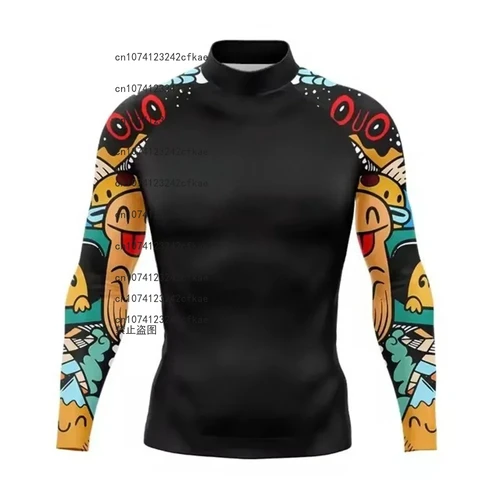 Imagen 2 del producto Camisa de surf con protección UV elástica de secado rápido para hombre, traje de baño para buceo, camiseta de protección contra sarpullidos para deportes de playa