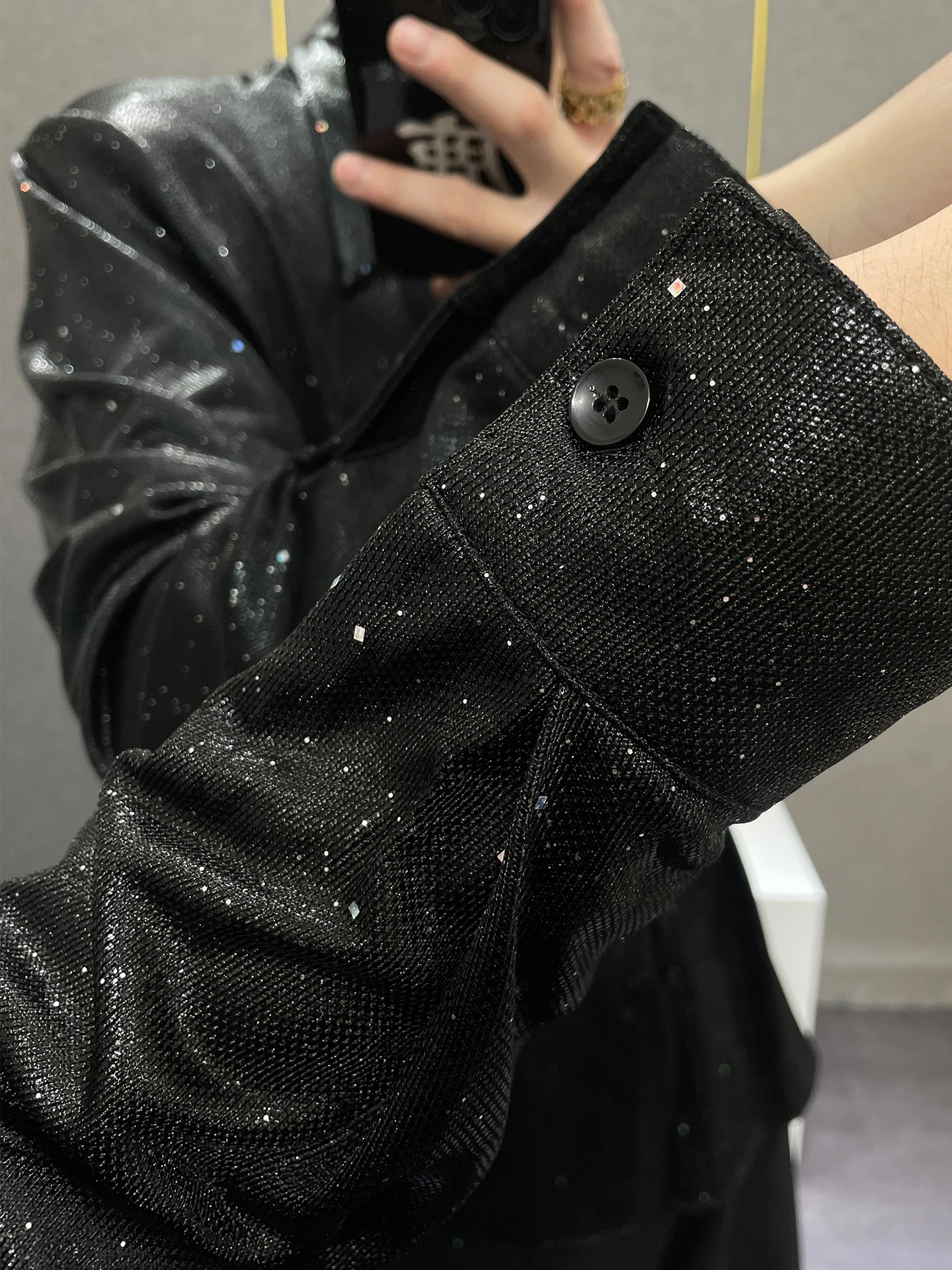 Summer New High-End Starry Sky Long Sleeve Shirt Fashion Trendy Men's Stylish Loose Casual Breathable Shirt