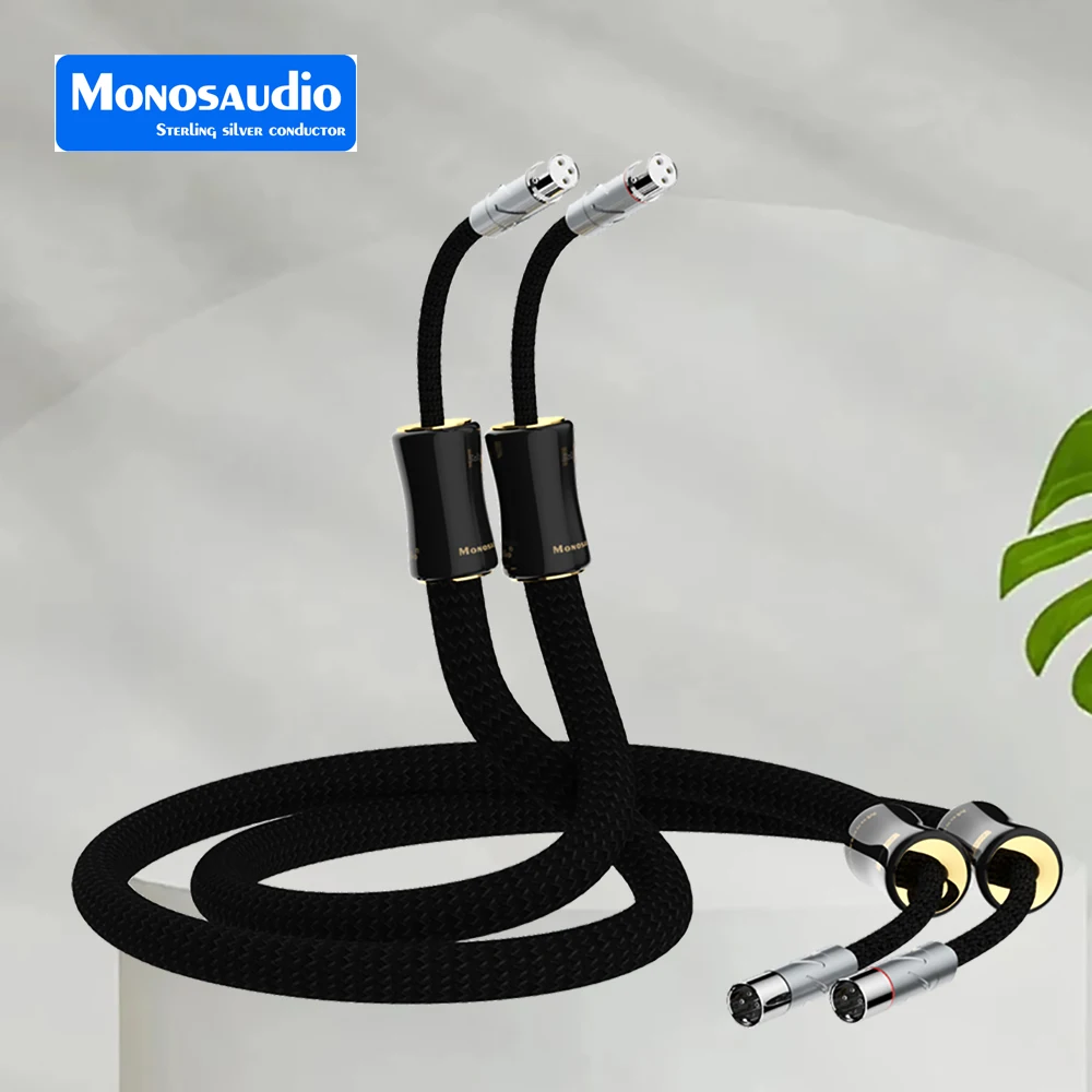 

Monosaudio 6N Pure Silver Xlr connecto Balanced Cable Eclipse Reference HiFi Audio Interconnect Signal Cable Rhodium Plated Plug