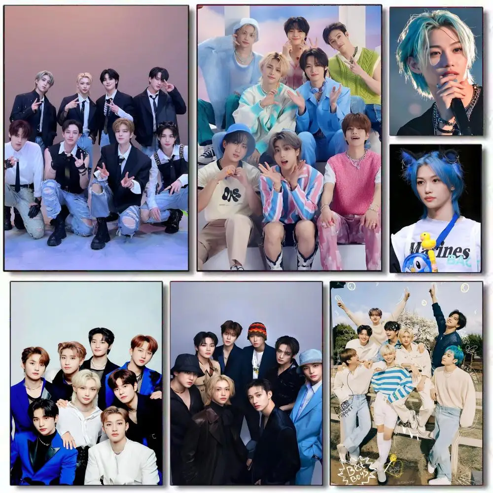 

KPOP S-Stray K-Kids Poster HD Art Mural Wallart Waterproof Vintage Print Decor for Home Decoration DIY Durable
