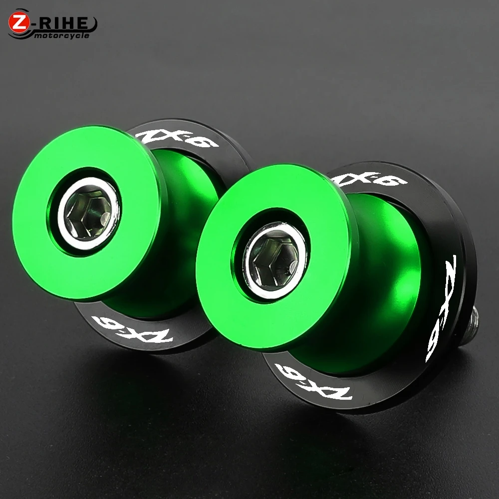 FOR KAWASAKI ZX-6R ZX-6RR 1998-2012 2011 2010 2009 Motorcycle CNC Aluminium Swingarm Spools Slider Stand Screws Accessories 8MM