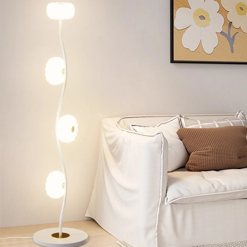 الشمال الإبداعية الحد الأدنى مصابيح أرضية كروية بولي كلوريد الفينيل عاكس الضوء شخصية الفن ديكور جو أضواء عمودية الإنارة #4