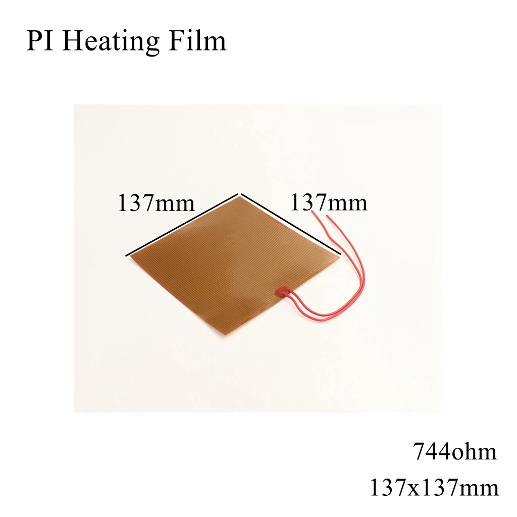 137x137mm 5V 12V 24V 110V 220V PI Heating Film Polyimide Adhesive Electric Heater Plate Panel Pad Mat Fuel Foil Oil Engine Tank